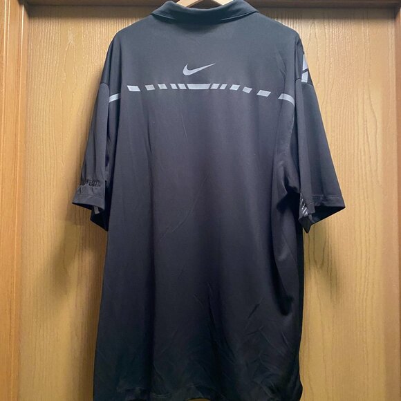 Nike Mens Large Golf Polo Shirt Short Sleeve black gray DriFit logo - Picture 4 of 4